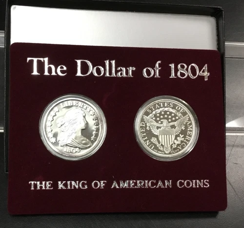 TWO 1oz SILVER BULLION THE KING of AMERICAN COINS 1804 Draped Bust Dollar Proofs