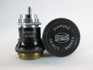 Vintage brass microscope "Diamond object marker" by Beck of London.