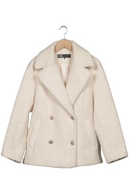 ZARA Jacke Damen Anorak Jacket Kurzmantel Gr. S Cremeweiß #4kj47oy