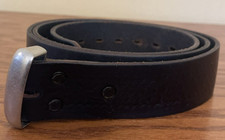 Replacement Genuine Leathe Black Belt Top Grain Strap Without Buckle 1-3/8" Wide