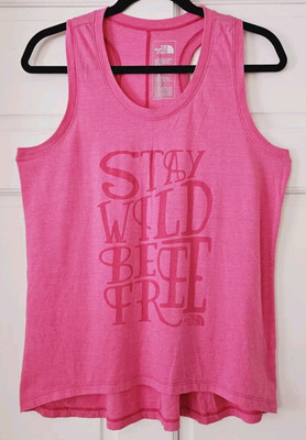The North Face Shirt Womens Medium Relaxed Logo Tank Top Stay Wild Be Free Shirt