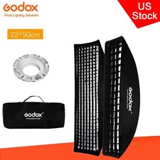 US 2X Godox FW22 90 Softbox 22x90cm 9"x 35" Studio Flash Honeycomb Grid Softbox