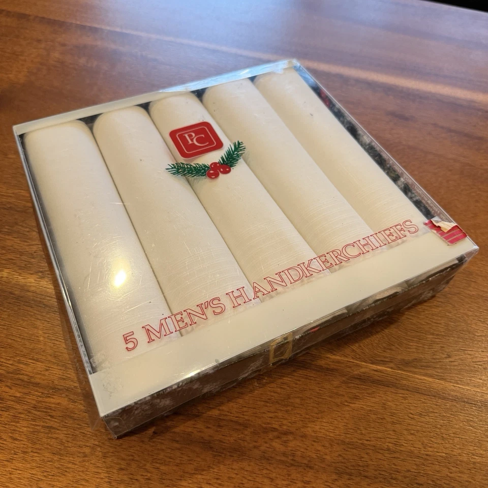 Juego de 5 pañuelos blancos lisos vintage Target para hombre de 16" hechos en EE. UU. Foto 3 de 3