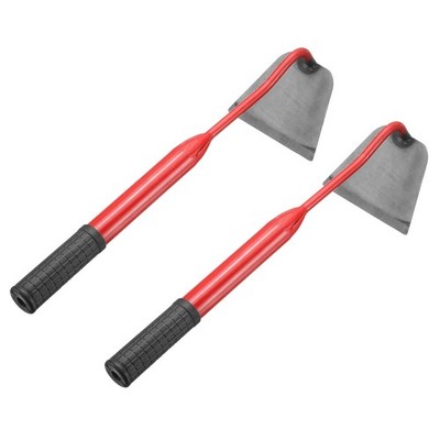 2pcs Garden Hoe 15'' x 4'' Steel Hoe Garden Tool with Handle, Red