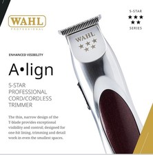 Wahl Professional 5 Star Align Trimmer, Narrow T-Blade Cordless model 8172 -NEW