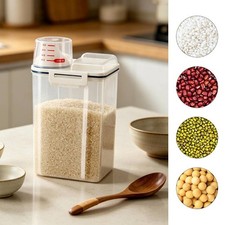 Airtight Rice Storage Container with Clear Scale for Cereal Flour Rice Oatmeal