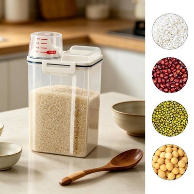 Airtight Rice Storage Container with Clear Scale for Cereal Flour Rice Oatmeal