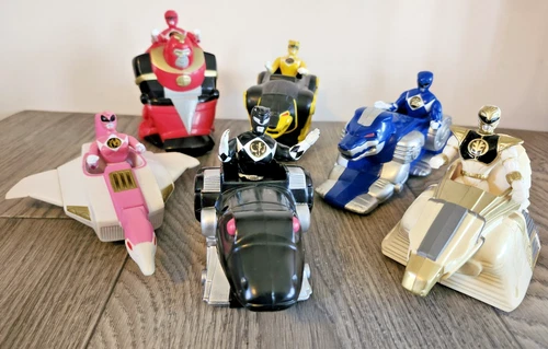 Vintage 1995 McDonalds Mighty Morphin POWER RANGERS 6 Figures & Vehicles LOT