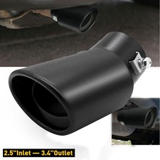 Car Bend Exhaust Pipe Tip Rear Tail Throat Muffler Stainless Steel Round US