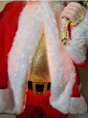 2ft Vintage 24" Animated Fiber Optic Santa Claus -musical-Great condition! - Foto 3 di 15