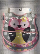NEW Koala Baby 3pk Easy Clean Plastic Waterproof Feeding Baby Bib Girl Owl Pink