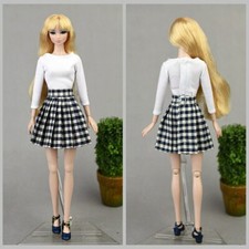 1/6 Puppen Zubehör Kleidung für 11,5" Puppenoutfits Faltenrock Studentenrock