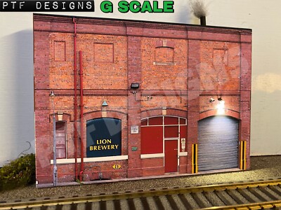 G Scale   Brewery - Building Flat / Front 3D Background w/ LED lgb  1/24 1/32