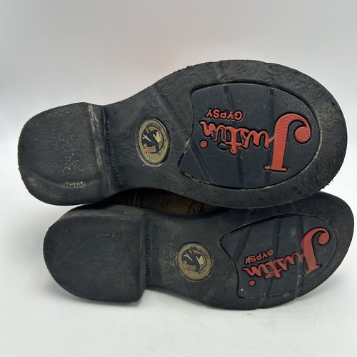 Justin Gypsy Boots Womens 6.5 B Cowboy Pink Brown Leather Slip On Western Rodeo - 第 7/7 張圖片