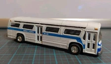 VTG Classic New York City Bus Diecast CAR Model With Pull back 6 inch Long White