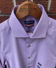NWT VAN HEUSEN Men's STAIN SHIELD SLIM FIT STRETCH Long Sleeve Shirt SMALL
