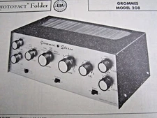 GROMMES 208 PREAMPLIFIER PREAMP PHOTOFACT