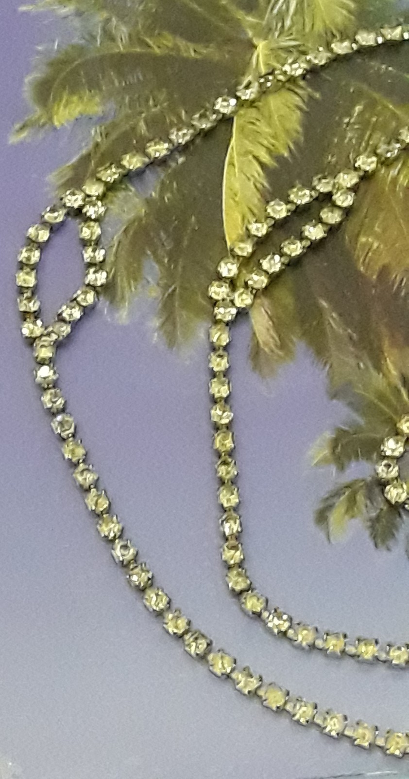 Statement Silver Tone Clear Rhinestone Chain Belt… - image 2