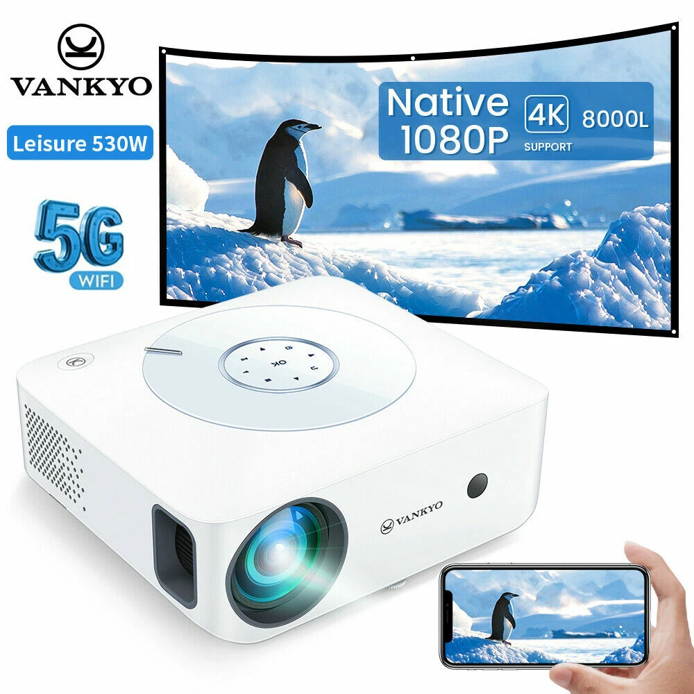 VANKYO LEISURE 530W Movie Projector 1080P Full HD WiFi Stereo Home Theater