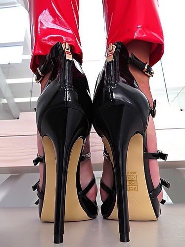 Sandalias de plataforma de diseño de tacón alto originales Mellisa negras 36 - Imagen 2 de 6