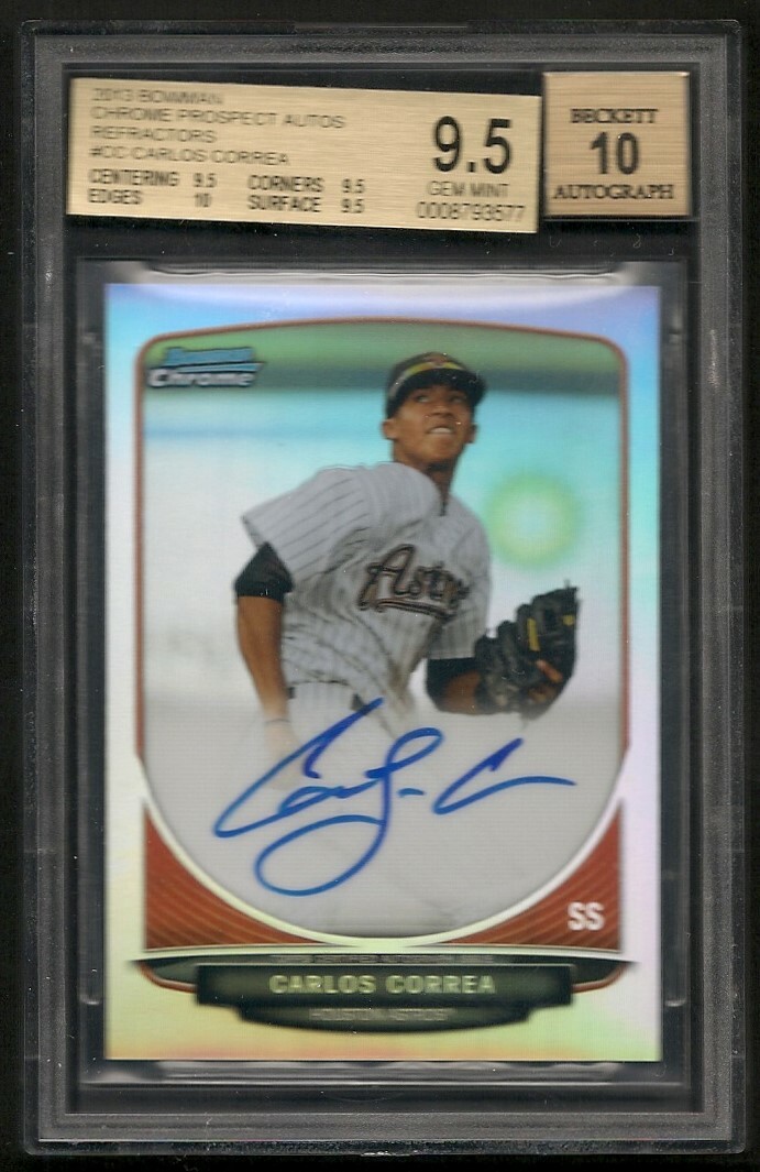 その他 CARLOS CORREA bowman refractor auto Carlos Correa 2013 Bowman Sterling Prospect Auto Green