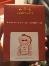 2021 Hallmark Keepsake Baby Girl's First Christmas Teddy Bear Ornament NIB NEW