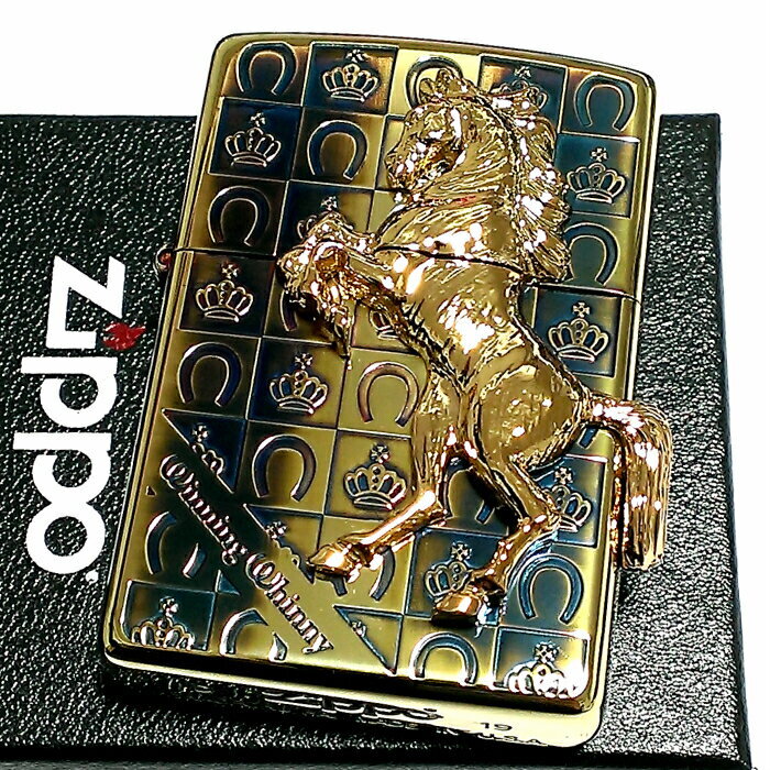 Zippo Lighter Winning Winnie Grand Crown, Checkered Gold Horse JPN