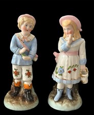 Antique Pair Of Conta and Boehme Porcelain Figures Of Children 1850's No. 1449