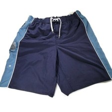 Breakwater Mens Blue Floral Swim Beach Trunk Size M Medium Lace Up With Pocket