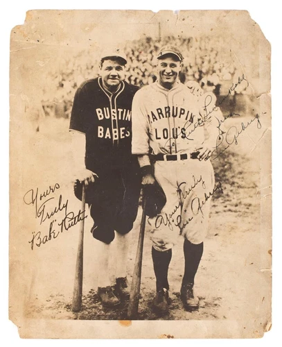 1927 BABE RUTH SIGNED PHOTO LOU GEHRIG AUTOGRAPH NY YANKEES 8.5X11 REPRINT