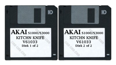 Akai S1000 / S3000 Set of Two Floppy Disks KITCHN KNIFE V61033