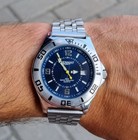 Genuine Vintage French RENAULT Sport 100m Blue Dial Men's Quartz Watch w Day