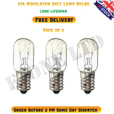 EZONE 3 x Himalayan Salt Lamp Bulb E14 90 Lumen 15W Screw Lamp Bulbs set Warm White