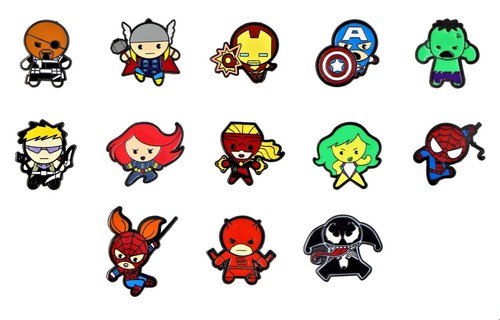 13 Marvel Trading Pin Set Avengers Kawaii Art Style Character Parks New! Disney - 第 18/24 張圖片