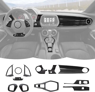 12-teiliges Interieur-Dekor-Set aus Kohlefaser für Chevy Camaro ab Baujahr 2017