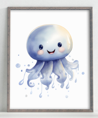 Nursery Decor Art Print, Octopus Print, Kids Room Nautical Wall Art Decor #74