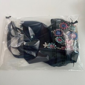 Victoria's Secret Dream Angels Floral Embroidered Garter Belt  Black  XS/S  NWT
