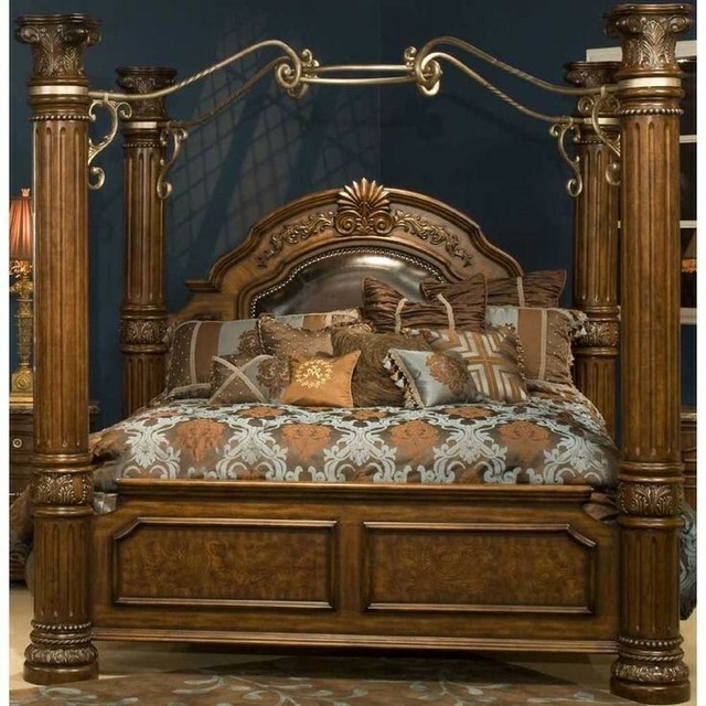 Aico Monte Carlo Ii Canopy Poster Bed Coffee Noir Used Good Condition