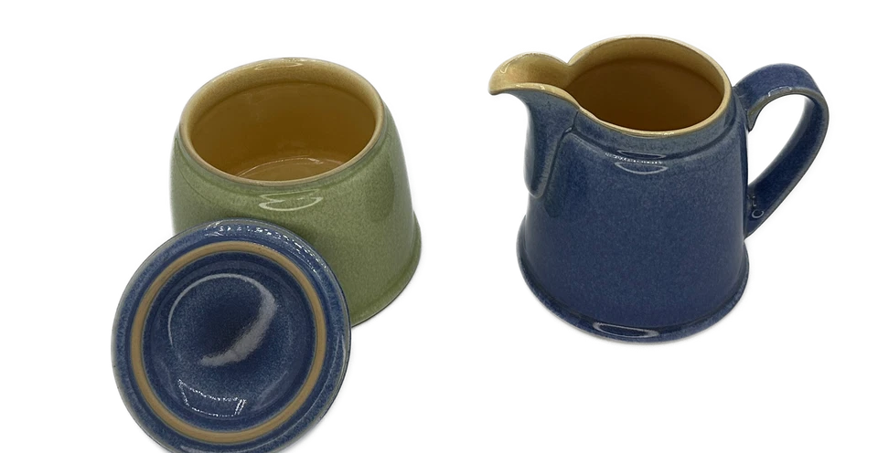 Denby Juice Creamer e Sugar Bowl com tampa acessórios Inglaterra - Imagem 2 de 4