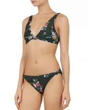 TED BAKER BIKINI TEKERIA FLOURISH DETAIL BOTTOM  SIZE 1 US 4  Floral Green