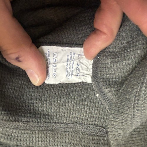 Polo Ralph Lauren Herren grau Langarm Schlafshirt Waffelmuster Rundhalsausschnitt Größe Large - Bild 14 von 17