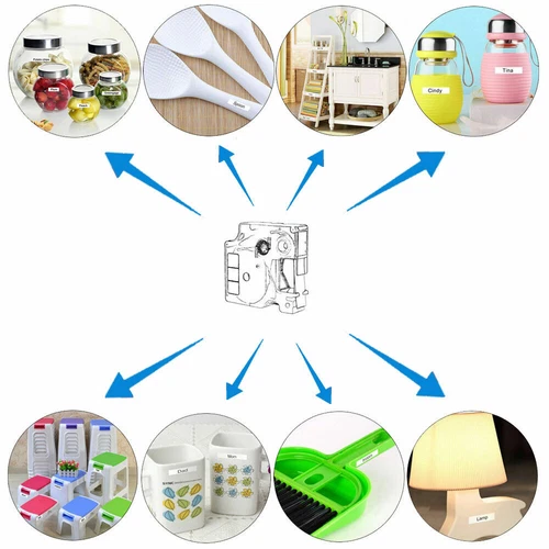 10PK For Dymo D1 Black on White S0720530 Label Tape Cassette 45013 1/2" 12mm 160 - Picture 6 of 10