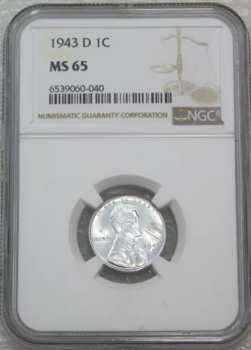 1943-D Lincoln Steel Cent NGC MS65 Bright Super Luster Just Graded #A4Z