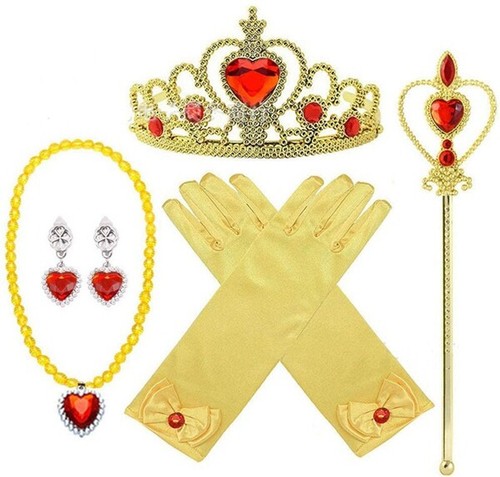 Girls Red Aladdin Princess Jasmine Sequin Costume Cosplay Outfits Accessory 3-10 - Picture 11 of 35
