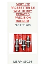 LEE Very Limited Production Pacesetter 3 Die Set 6.5 Weatherby RPM 91768