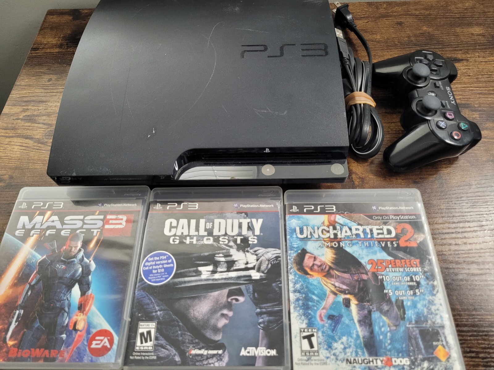 Sony PlayStation 3 PS3 Console 80GB CECHL01 w/ Sony Controller & 3 Free