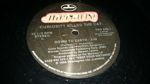 Curiosity Killed The Cat Down To Earth 12" Mercury Records PROMO VG - Picture 2 of 3
