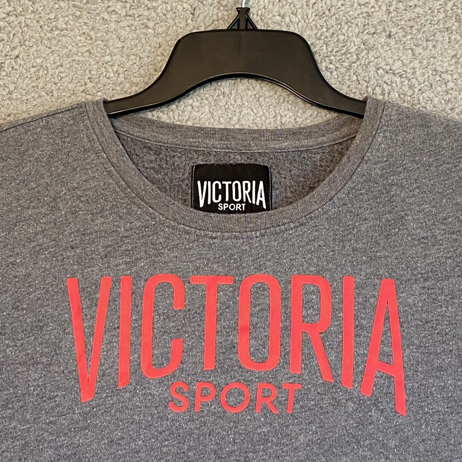 victoria-secret-vs long sleeve red logo sweatshirt