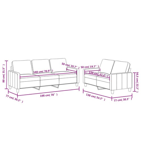 SECOLI Sofa Set 3 sitzer + 2 sitzer Wohnzimmer Sofa garnituren Wohnzimmer Y2F4 - Bild 7 von 7