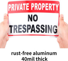 3Pack Private Property No Trespassing Sign 10  X 7  .04  Aluminum Reflective Sign